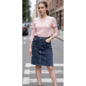 LAUREN Ralph Lauren Women’s Vintage Denim Skirt in Medium Wash-Size 12